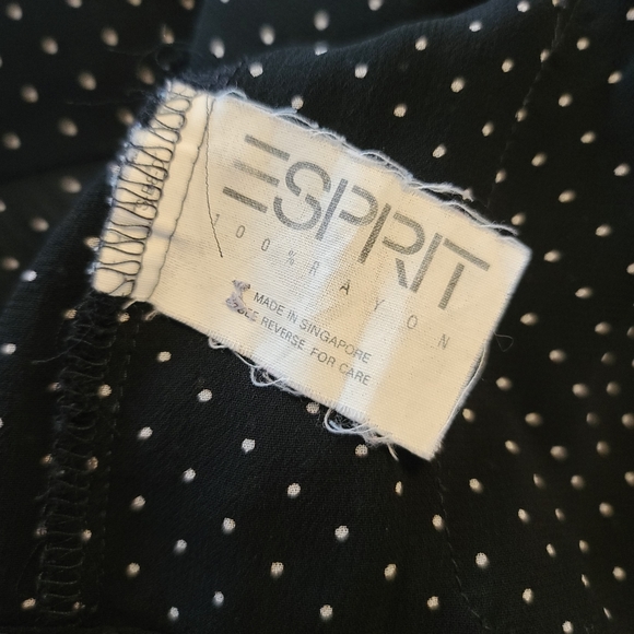 Esprit Collection Sheer Polka Dot Button Down Top Black Size S Small - Picture 7 of 7